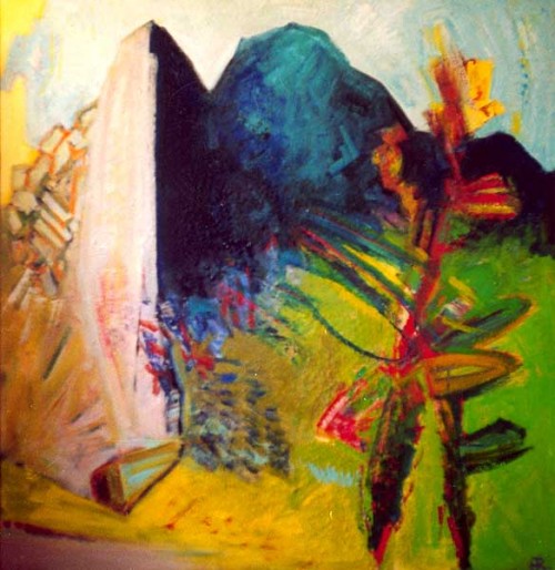 Fotograf: Eget foto
Værk  titel: Indian paintbrush 
Værk  type: Maleri 
Materiale: Olie på lærred 
Størrelse: 115 x 115 cm 
Færdiggjort: 1998 
