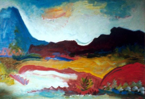Fotograf: Eget foto
Værk  titel: Painted hills 
Værk  type: Maleri 
Materiale: Olie på lærred 
Størrelse: 80 x 100 cm 
Færdiggjort: 1999 