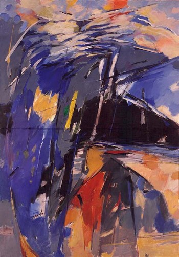 Fotograf: Fotostudio Gunnar Larsen
Værk  titel: Sort form i blåt rum 
Værk  type: Maleri 
Materiale: Olie på lærred 
Størrelse: 260x180 cm. 
Færdiggjort: 1992 