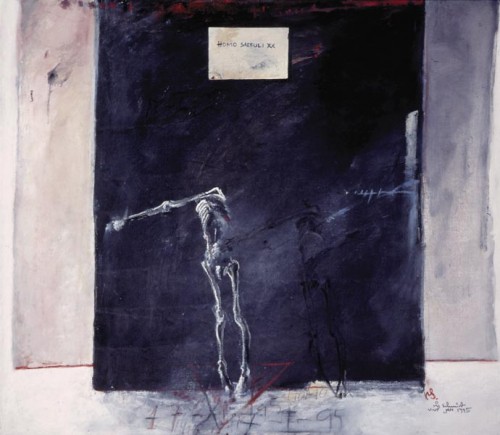 Fotograf: Bent Riis
Værk  titel: Homo Saeculi XX 
Værk  type: Maleri 
Størrelse: 87x100 cm. 
Færdiggjort: 1995 