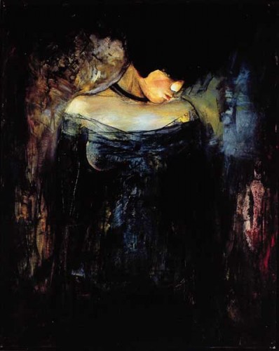 Fotograf: Karsten Weirup
Værk  titel: Pige i mørket 
Værk  type: Maleri 
Materiale: Olie og harpiks på lærred 
Størrelse: 98 x 87 cm 
Færdiggjort: 2000 