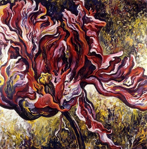 Fotograf: Malte Hansen
Værk  titel: Tulipan i vinden 
Værk  type: Maleri 
Materiale: Acryl på træ 
Størrelse: 122 x 122 cm. 
Færdiggjort: 1997 