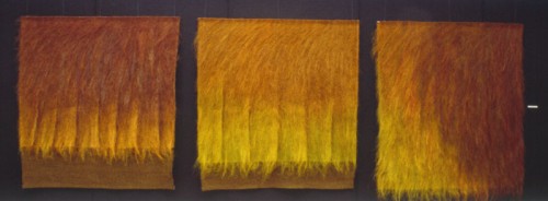 Fotograf: Zbigniew Wojcik
Værk  titel: Dagens skønhed 
Værk  type: Billedvævning 
Materiale: Sisal og kunstfibre 
Størrelse: 180 x 510 x 20 cm. 
Færdiggjort: 1994 