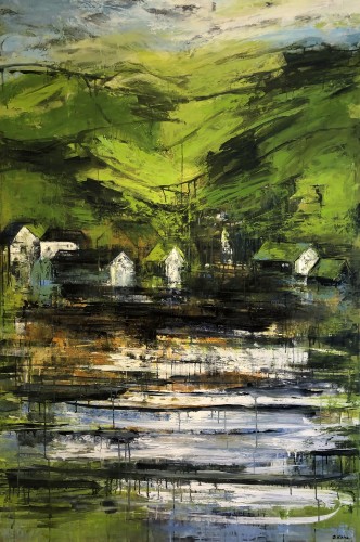 Village by the Sea. 
Painting on canvas - 180 x 120 cm.