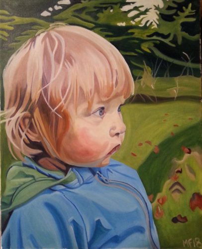 Portræt af min datter, 40x50 cm, 2000 kr. Bestilling af portrætter modtages. Se mere på www.mariefredborg.dk.