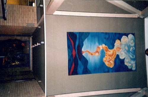 Vævet 1983
230 x 130 cm
Hør, uld og silke
Galten Elværk. Gave fra håndværkerne.