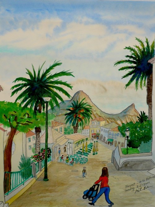 Akvarel. Malet on location på Porto Santo i 2010. Pris: 2300 kr.